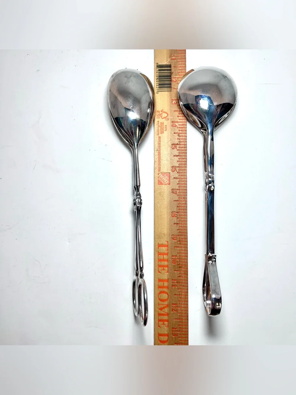 Silver Plated Salad Tongs Scissor Style Zinc Silver Plate Set of Two